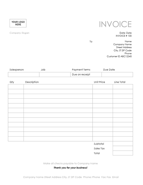 Microsoft office mac 2008 invoice template